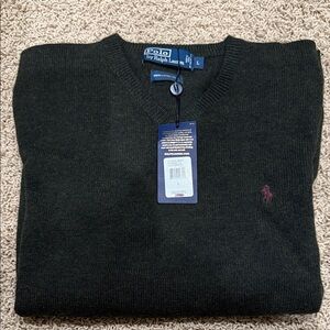 Polo by Ralph Lauren Men's Dark Green V-Neck Sweater